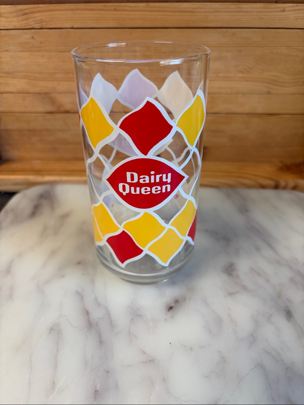 Branded Red & Yellow Diamond Pattern Glass - Picture 2 of 7